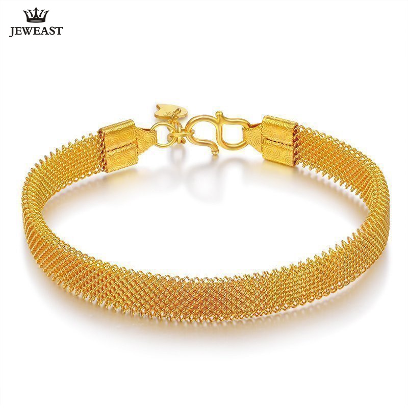 24K Pure Gold Bracelet Real 999 Solid Gold Bangle Elasticity No Deformation Trendy Classic Party Fine Jewelry Hot Sell New 2020