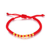 24K Pure Gold Bracelet Real 999 Solid Gold Bangle Red Rope DIY Scattered Beads Trendy Classic Fine Jewelry Hot Sell New 2020