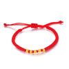 24K Pure Gold Bracelet Real 999 Solid Gold Bangle Red Rope DIY Scattered Beads Trendy Classic Fine Jewelry Hot Sell New 2020