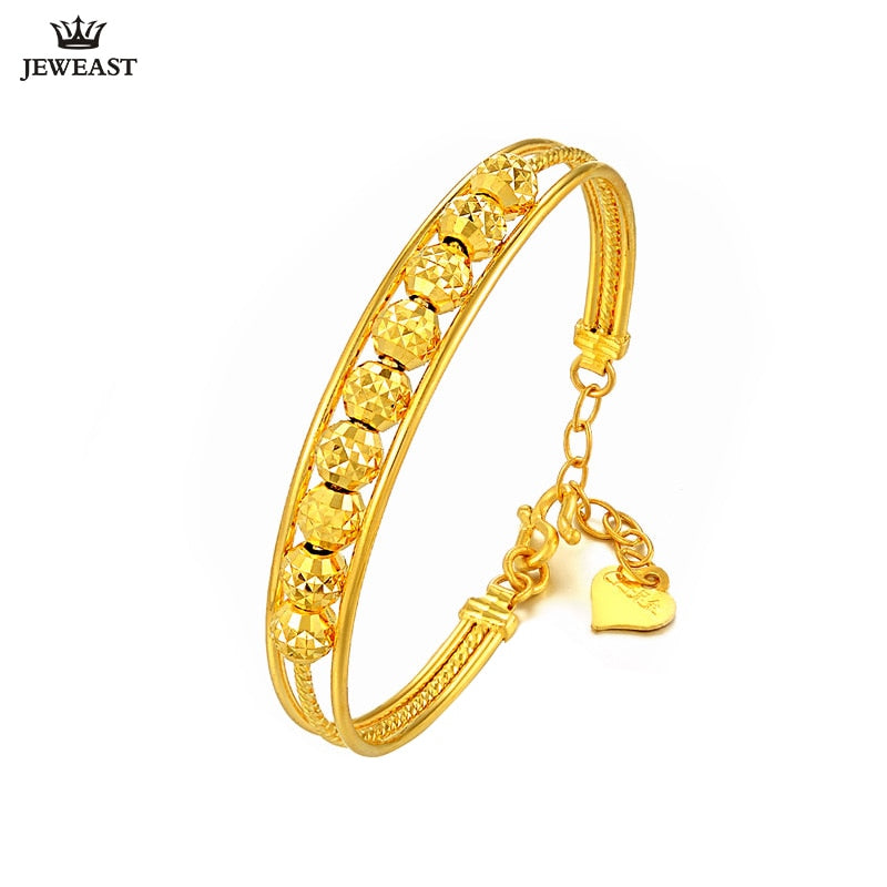 24K Pure Gold Bracelet Real 999 Solid Gold Bangle Simple Fashion Beautiful Bead Trendy Classic Party Jewelry Hot Sell New 2020