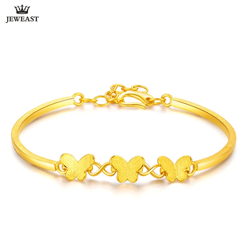 24K Pure Gold Bracelet Real 999 Solid Gold Bangle Simple Fashion Butterfly Upscale Trendy Classic Fine Jewelry Hot Sell New 2020
