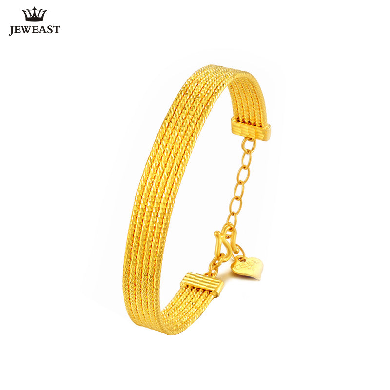 24K Pure Gold Bracelet Real 999 Solid Gold Bangle Simple Fashion Refinement Beautiful Lines Classic Jewelry Hot Sell New 2020