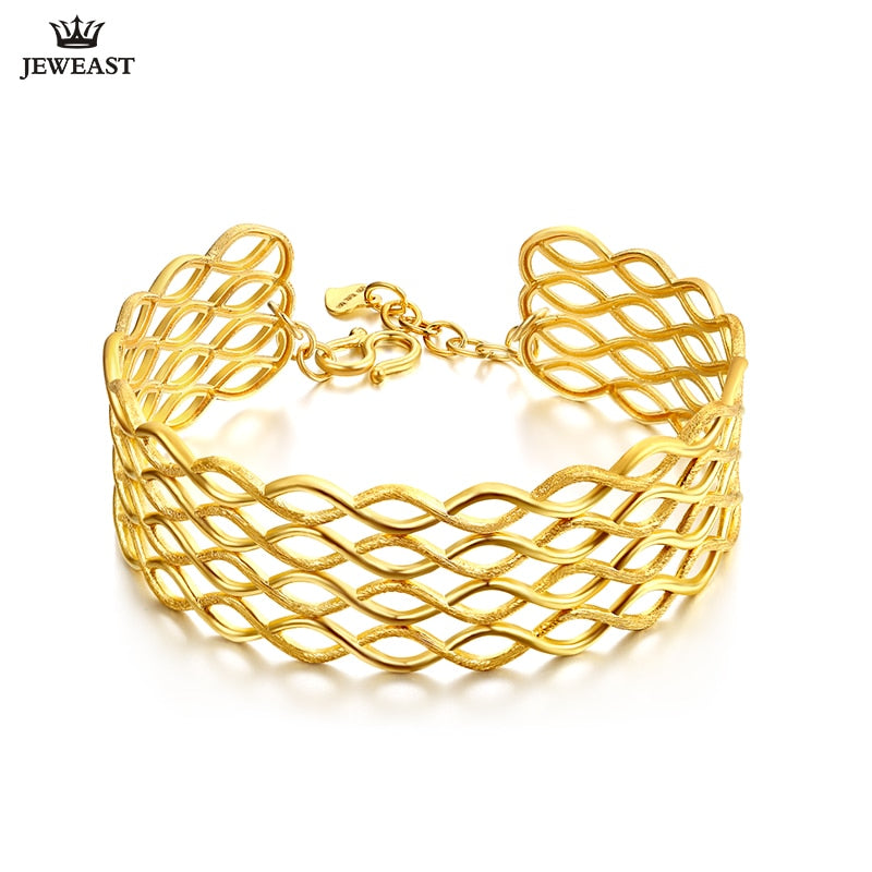 24K Pure Gold Bracelet Real 999 Solid Gold Bangle Simple Fashion Wedding Elegant Trendy Classic Fine Jewelry Hot Sell New 2020