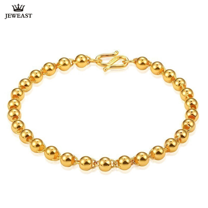 24K Pure Gold Bracelet Real 999 Solid Gold Bangle Smart Elegant Smooth Beads Trendy Classic Party Fine Jewelry Hot Sell New 2020