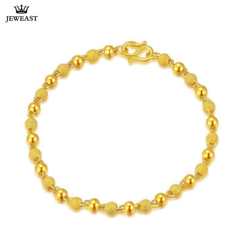 24K Pure Gold Bracelet Real 999 Solid Gold Bangle Smart Fashion Frosted Bead Trendy Classic Party Fine Jewelry Hot Sell New 2020