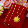24K Real Gold Plated Necklaces for Women Big Multilayer Flower Pendant Necklaces Ethnic Choker Chain Necklaces Wedding Jewelry