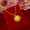 24K Real Gold Plated Necklaces for Women Big Multilayer Flower Pendant Necklaces Ethnic Choker Chain Necklaces Wedding Jewelry