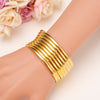 24kGold Bangle for Women Gold Dubai Bride Wedding Ethiopian Bracelet Africa Bangle Arab Jewelry Gold Charm Bracelet