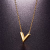 26 Letter V Pendant Necklace Women's Necklace Metal Pendant Accessories Party Jewelry Three Colors