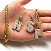 26pc Letter Initial A-Z Zircon Pendant Necklace for Men Iced Out Rock Sugar Hip Hop Charms  Fantastic Jewelry Gift