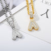 26pc Letter Initial A-Z Zircon Pendant Necklace for Men Iced Out Rock Sugar Hip Hop Charms  Fantastic Jewelry Gift