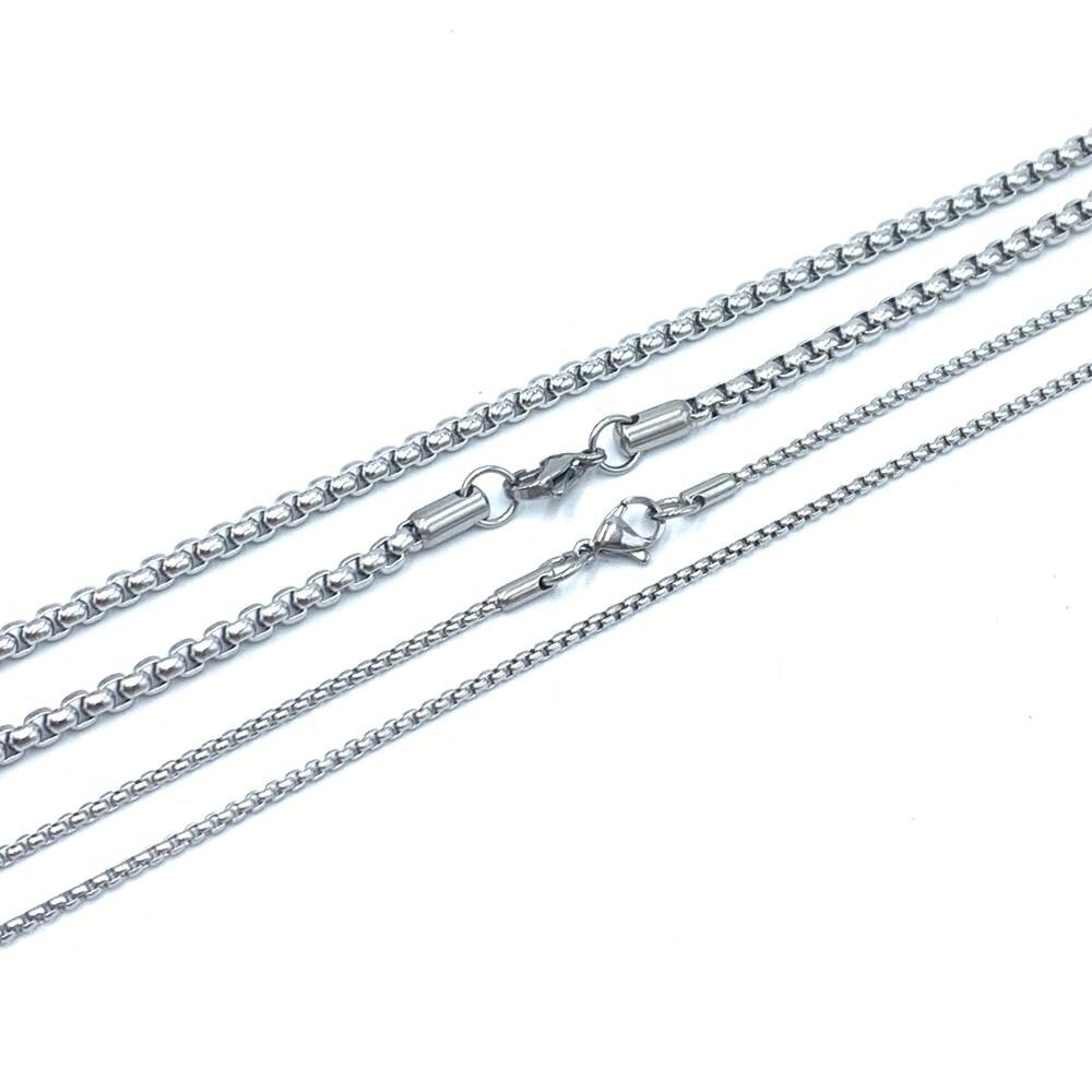 2MM 4MM Rope Chains Necklaces 304 Stainless Steel Charm Jewelry DIY Necklace Pendant Black Color 45CM-75CM