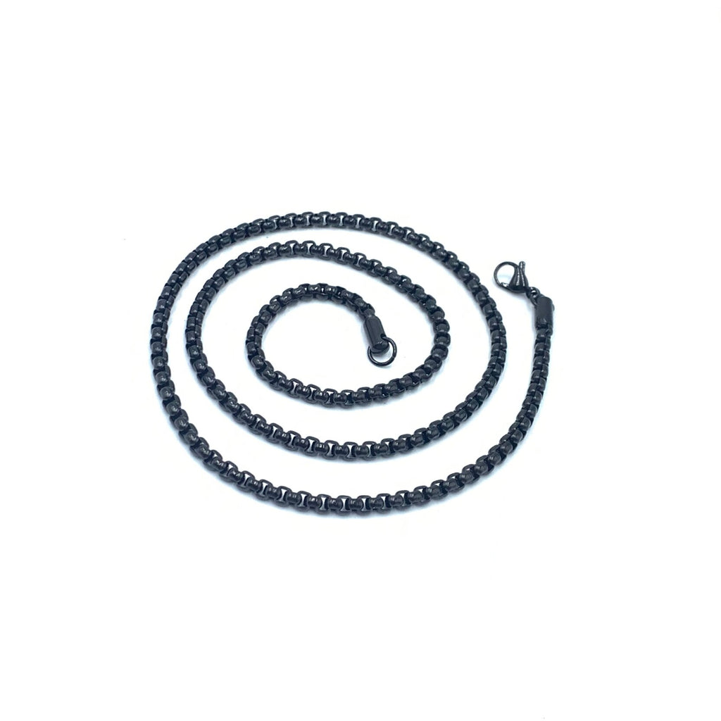 2MM 4MM Rope Chains Necklaces 304 Stainless Steel Charm Jewelry DIY Necklace Pendant Black Color 45CM-75CM