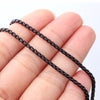 2MM 4MM Rope Chains Necklaces 304 Stainless Steel Charm Jewelry DIY Necklace Pendant Black Color 45CM-75CM