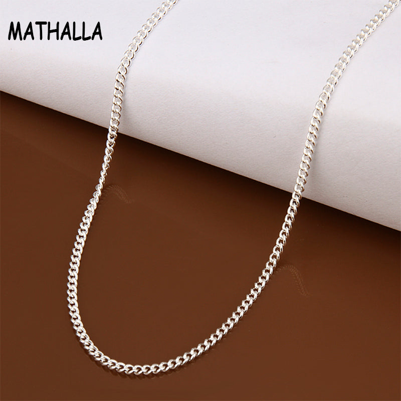 2MM Width Simple Style Copper Necklace Five Length Silver Plated Fine Chain Necklace Accessories For Pendant