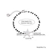 2PC Simple Design Love Heart Star Beaded Bracelets Set For Women Black Crystal Silvery Bracelet Pairs Couple Jewelry