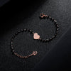 2PC Simple Design Love Heart Star Beaded Bracelets Set For Women Black Crystal Silvery Bracelet Pairs Couple Jewelry