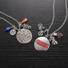 2PC Stranger Things Necklace for Women Round Letter Pendant Necklace Alphabet Light Halloween Cosplay Jewelry Gift for Girls