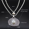 2PCS Boho Flash Stone Stainless Steel Charm Necklaces Women Silver Color Necklace Jewelry sautoir femme long boheme N3606S04