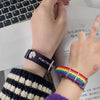 2PCS Daisy Strap Bracelets for Girls Boys Rainbow Wristband Women's Bracelet Cotton Linen Adjustable Charm Straps Couple Jewelry