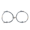 2PCS/Set Alloy Couple Magnetic Ball Bracelet Simple Creative Stainless Steel Friendship Rope Chain Couple Bracelet Jewelry Gift
