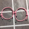 2PCS/Set Alloy Couple Magnetic Ball Bracelet Simple Creative Stainless Steel Friendship Rope Chain Couple Bracelet Jewelry Gift