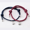 2PCS/Set Alloy Couple Magnetic Ball Bracelet Simple Creative Stainless Steel Friendship Rope Chain Couple Bracelet Jewelry Gift