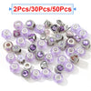 2Pcs/50Pcs/100Pcs Mixed Delivery Purple Glass Beads Charms Fit Original Brand Bracelets Necklaces For Women DIY Jewelry Making
