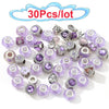 2Pcs/50Pcs/100Pcs Mixed Delivery Purple Glass Beads Charms Fit Original Brand Bracelets Necklaces For Women DIY Jewelry Making
