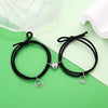 2Pcs Couple Minimalist Heart Lovers Matching Friendship Bracelet Rope Braided Magnetic Distance Bracelet Kit Lover Jewelry