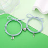 2Pcs Couple Minimalist Heart Lovers Matching Friendship Bracelet Rope Braided Magnetic Distance Bracelet Kit Lover Jewelry