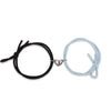 2Pcs Couple Minimalist Heart Lovers Matching Friendship Bracelet Rope Braided Magnetic Distance Bracelet Kit Lover Jewelry