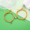 2Pcs Couple Minimalist Heart Lovers Matching Friendship Bracelet Rope Braided Magnetic Distance Bracelet Kit Lover Jewelry