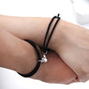 2Pcs Couple Minimalist Heart Lovers Matching Friendship Bracelet Rope Braided Magnetic Distance Bracelet Kit Lover Jewelry