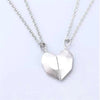 2Pcs Lovers Matching Friendship Heart Pendant Couple Magnetic Distance Faceted Heart Pendant Necklace Couple Jewelry
