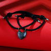 2Pcs Lovers Matching Friendship Heart Pendant Couple Magnetic Distance Faceted Heart Pendant Necklace Couple Jewelry