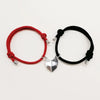 2Pcs Lovers Matching Friendship Heart Pendant Couple Magnetic Distance Faceted Heart Pendant Necklace Couple Jewelry