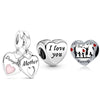 2Pcs/Lot Family Series Boy Girl Grandparents Beads Pendant Fit Original Brand Charm Bracelets Necklaces for Women Jewelry Making