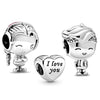 2Pcs/Lot Family Series Boy Girl Grandparents Beads Pendant Fit Original Brand Charm Bracelets Necklaces for Women Jewelry Making