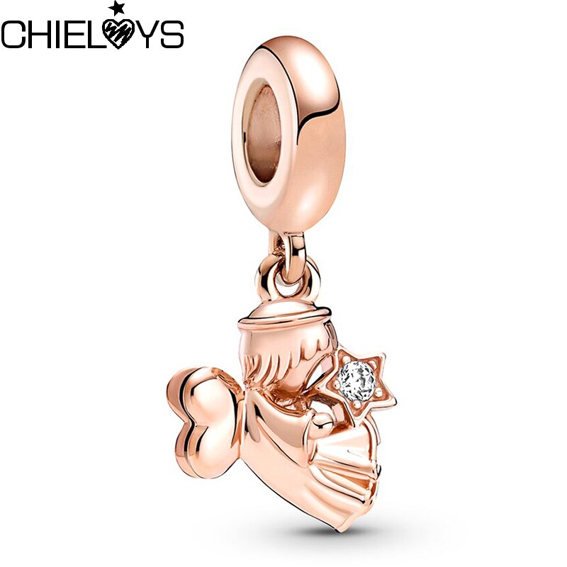 2Pcs/Lot Heart-shaped Winged Angel Pendant Charm Beads Fit DIY Original Bracelets Bangles For Women Girlfriend Jewelry Making