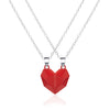 2Pcs/Lot Magnetic Couple Necklace Friendship Heart Pendant Distance Faceted Charm Necklace Women Valentine's Day Gift 2021