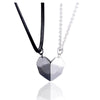 2Pcs/Lot Magnetic Couple Necklace Friendship Heart Pendant Distance Faceted Charm Necklace Women Valentine's Day Gift 2021