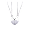 2Pcs/Lot Magnetic Couple Necklace Friendship Heart Pendant Distance Faceted Charm Necklace Women Valentine's Day Gift 2021