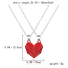 2Pcs/Lot Magnetic Couple Necklace Friendship Heart Pendant Distance Faceted Charm Necklace Women Valentine's Day Gift 2021