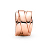2Pcs/Lot Rose Gold Polished Ribbon Pattern Zircon Charms Beads Fit Original Brand Silver Color Bracelets Women DIY Jewelry