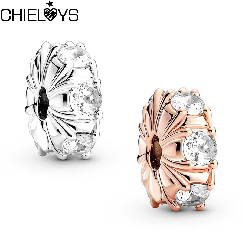 2Pcs/Lot Rose Gold Shining Claws Zircon Charms Beads Fit Original Brand Silver Color Bracelets Necklaces Women DIY Jewelry