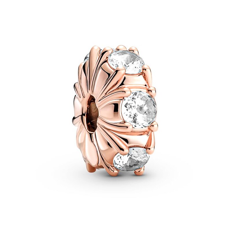 2Pcs/Lot Rose Gold Shining Claws Zircon Charms Beads Fit Original Brand Silver Color Bracelets Necklaces Women DIY Jewelry