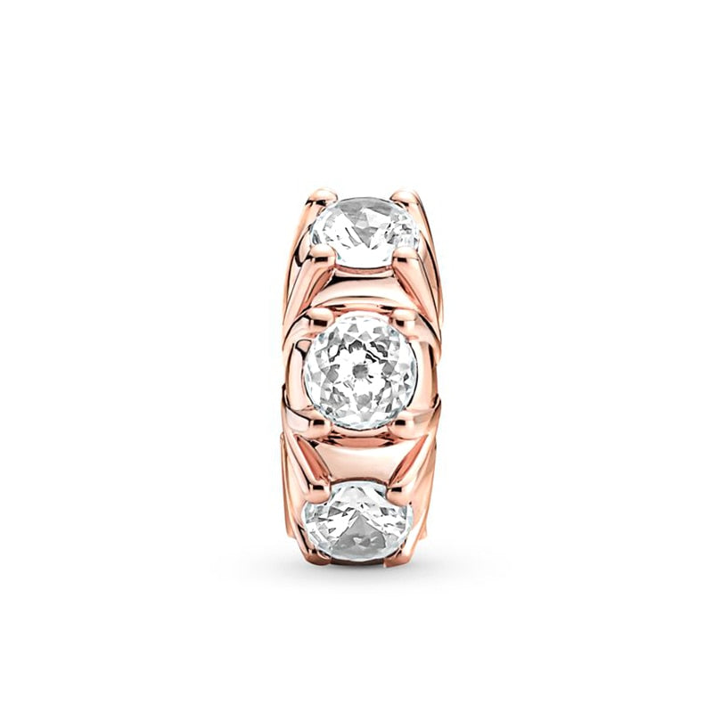 2Pcs/Lot Rose Gold Shining Claws Zircon Charms Beads Fit Original Brand Silver Color Bracelets Necklaces Women DIY Jewelry