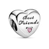2Pcs/Lot Silver Color Love Heart Charm Beads Fits Original DIY Bracelets Necklaces For Women Wife Friend Father Mother Jewelry