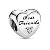 2Pcs/Lot Silver Color Love Heart Charm Beads Fits Original DIY Bracelets Necklaces For Women Wife Friend Father Mother Jewelry
